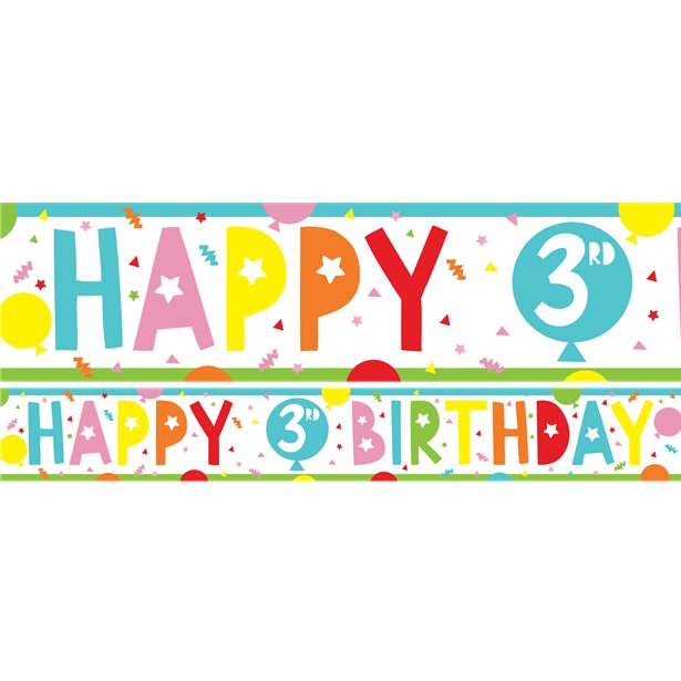 3rd Birthday Paper Banners - 1m (3pk) – product image 1