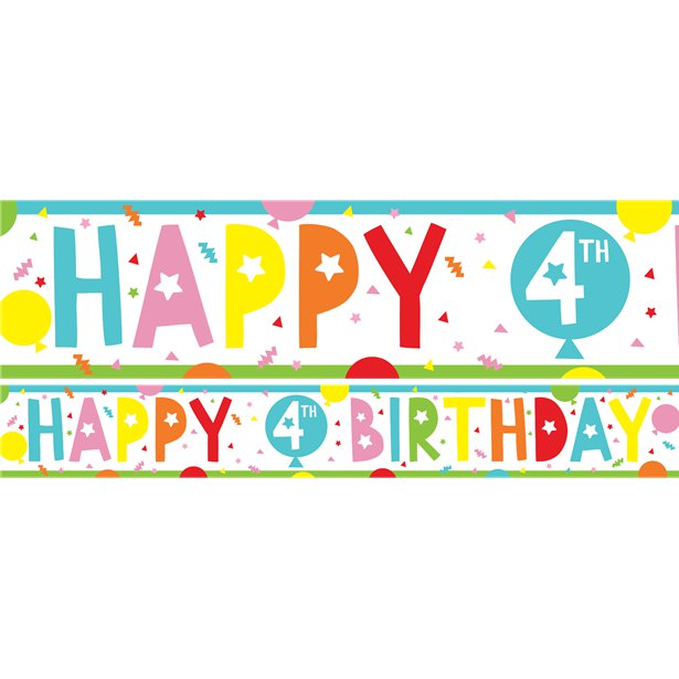 4th Birthday Paper Banners - 1m (3pk) – product image 1