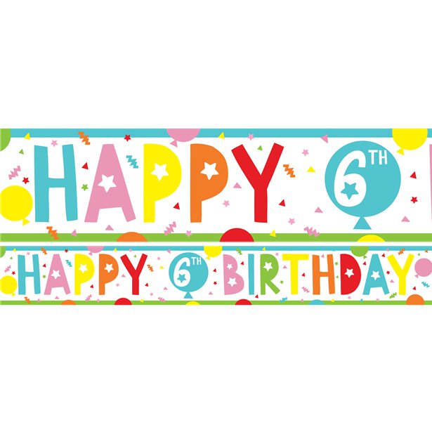 6th Birthday Paper Banners - 1m (3pk) – product image 1