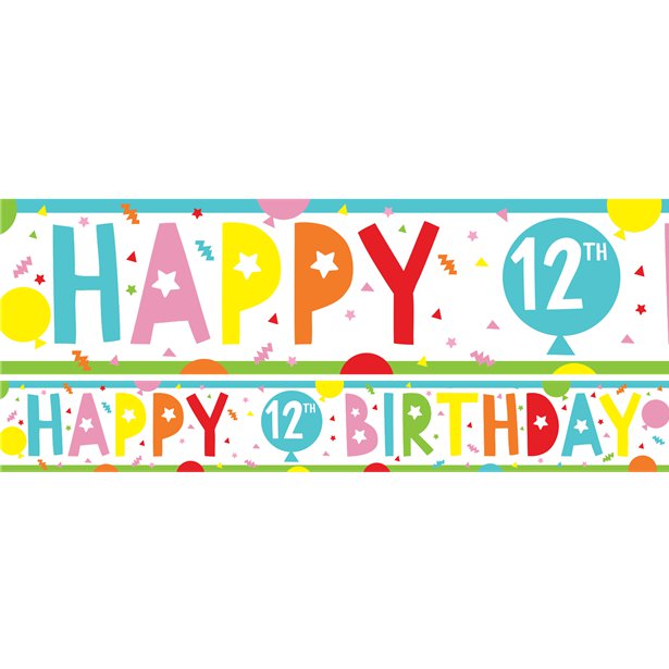 12th Birthday Paper Banners - 1m (3pk) – product image 1