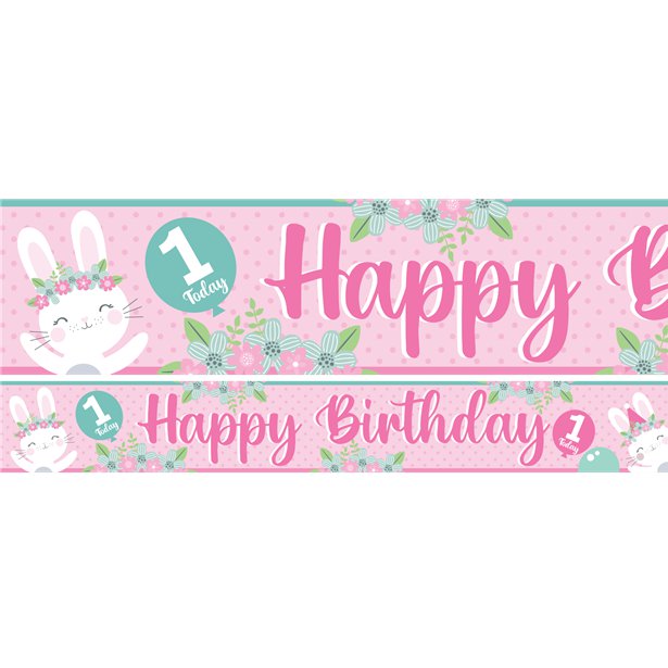 Birthday Bunny Paper Banners - 1m (3pk) – product image 1