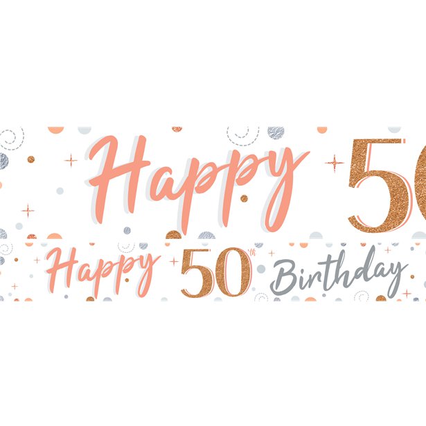 50th Sparkling Fizz Paper Banners - 1m (3pk) – product image 1