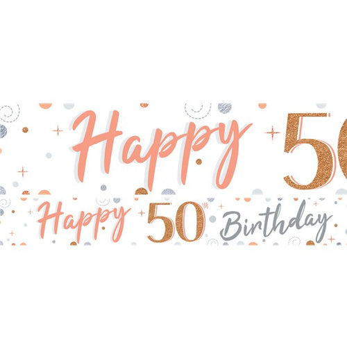 50th Sparkling Fizz Paper Banners - 1m (3pk) – product image 1