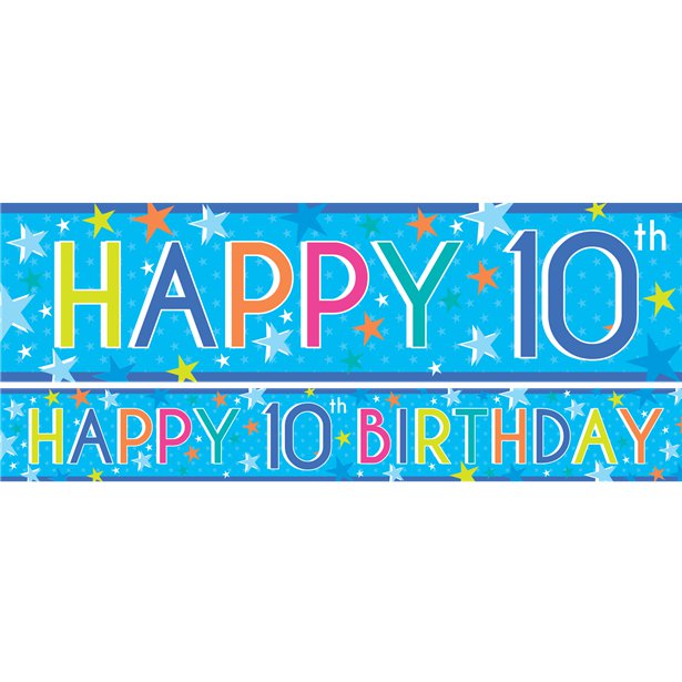 Boys 10th Birthday Paper Banners - 1m (3pk) – product image 1