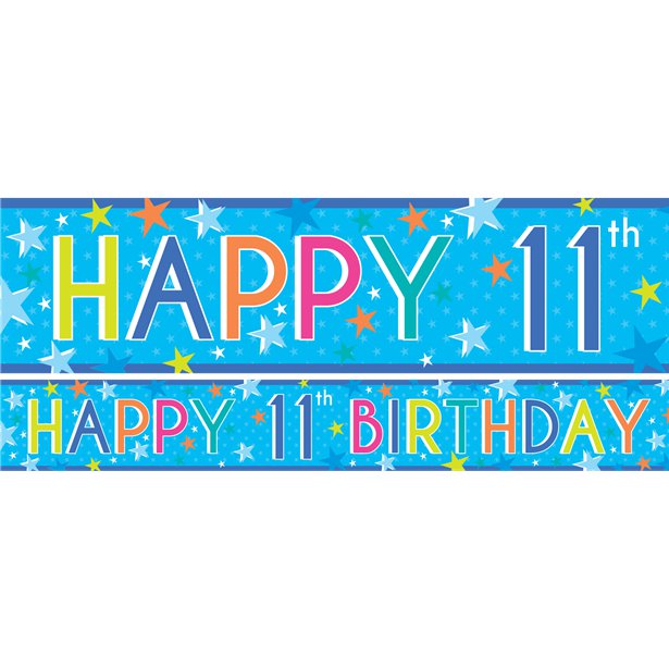 Boys 11th Birthday Paper Banners - 1m (3pk) – product image 1