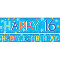 Boys 16th Birthday Paper Banners - 1m (3pk) – product image 1