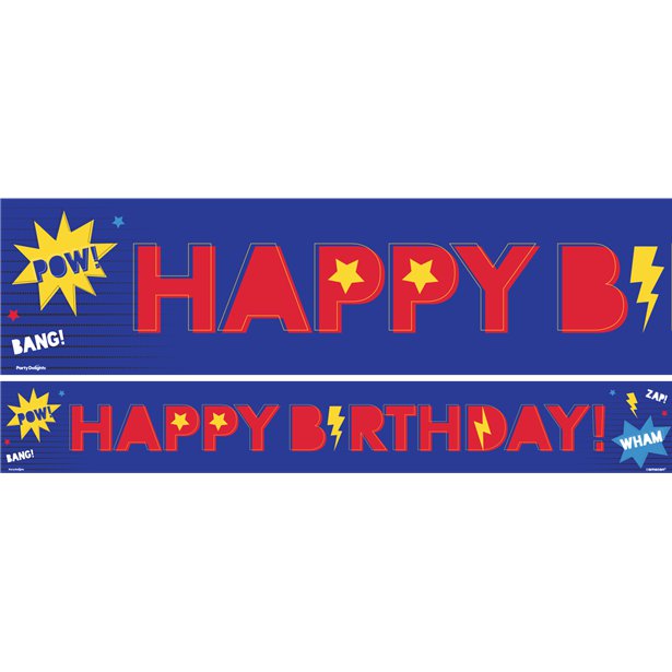 Superhero Paper Birthday Banners (3pk) – product image 1