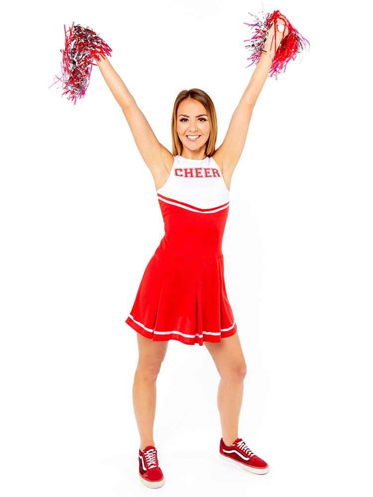 Red High School Cheerleader - Adult Costume – product image 5