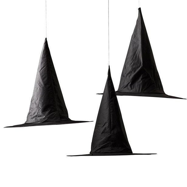 Hanging Black Witches Hats (3pk)