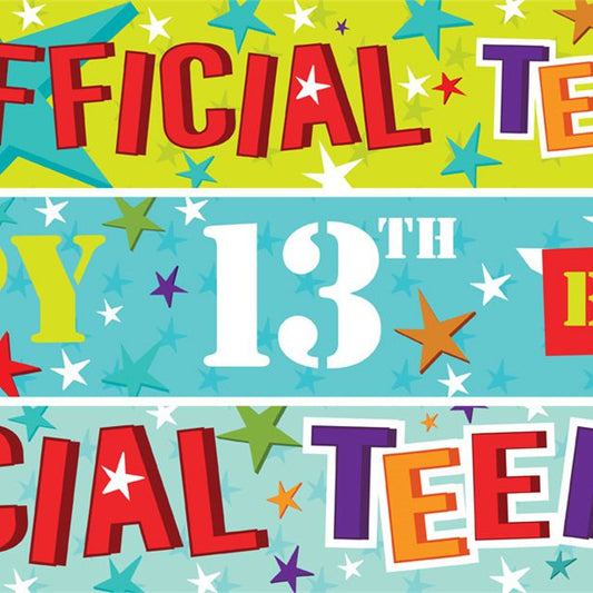 13th Birthday Paper Banners - 1m (3pk)