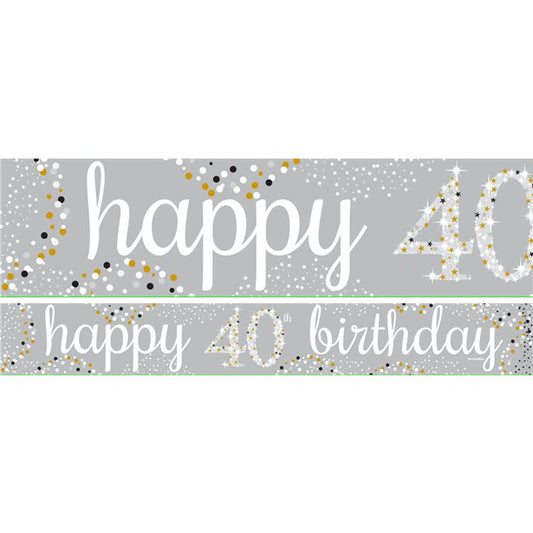 Happy 40th Birthday Celebration Paper Banners - 1m (3pk)