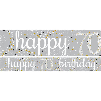 Happy 70th Birthday Celebration Paper Banners - 1m (3pk)