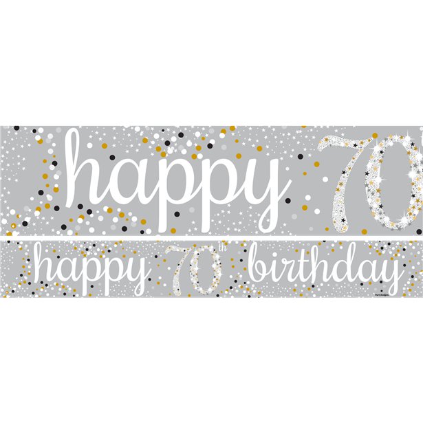 Happy 70th Birthday Celebration Paper Banners - 1m (3pk) – product image 1