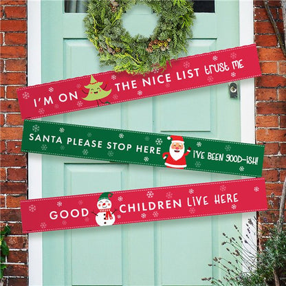 Santa Please Stop Here Paper Door Banners - 1m (3pk)
