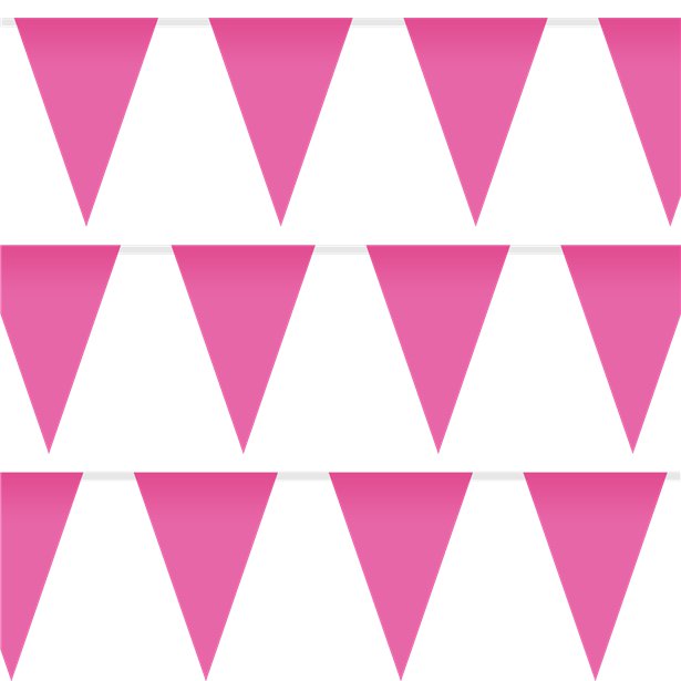 Bright Pink Plastic Bunting - 10m
