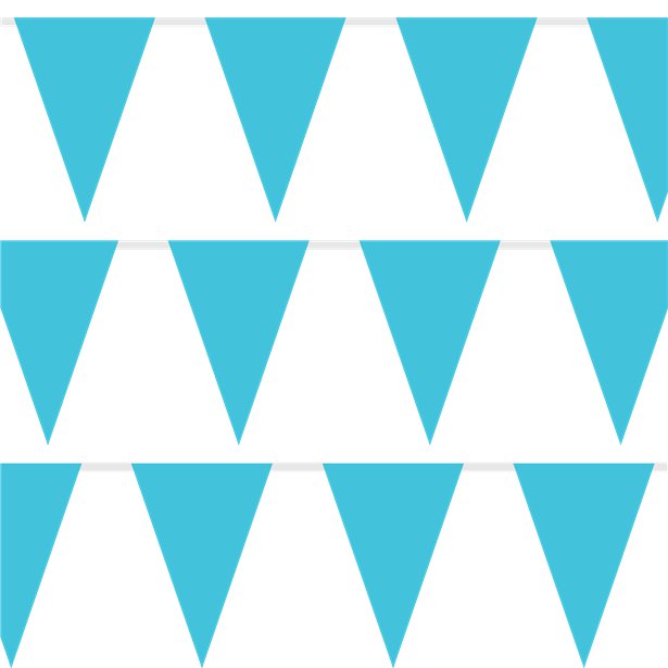 Caribbean Blue Plastic Bunting - 10m