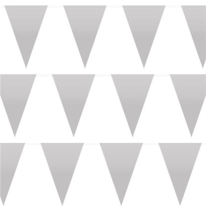 Silver Plastic Bunting - 10m