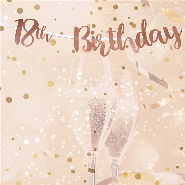 18th Birthday Rose Gold Letter Bunting - 1m – product image 2