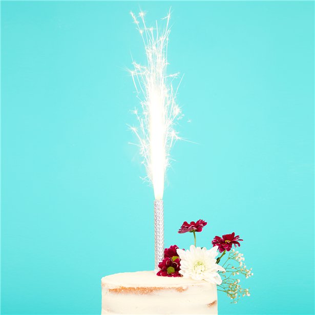 Silver Fountain Candles - 15cm (2pk) – product image 2