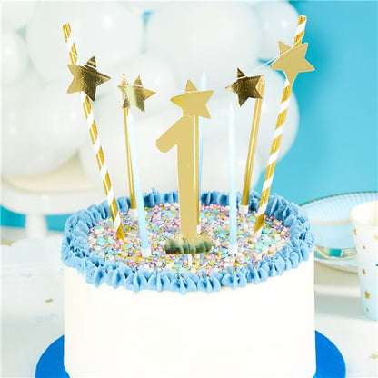 Gold 1st Birthday Cake Topper