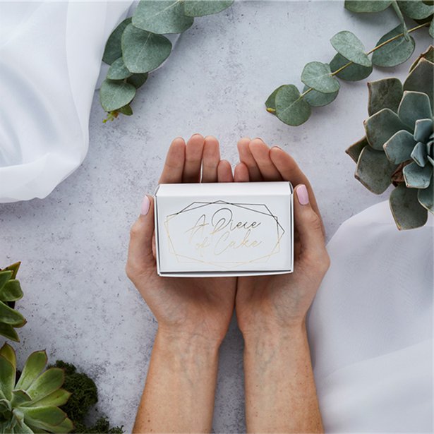 Geometric Greenery Wedding Cake Boxes (10pk) – product image 2