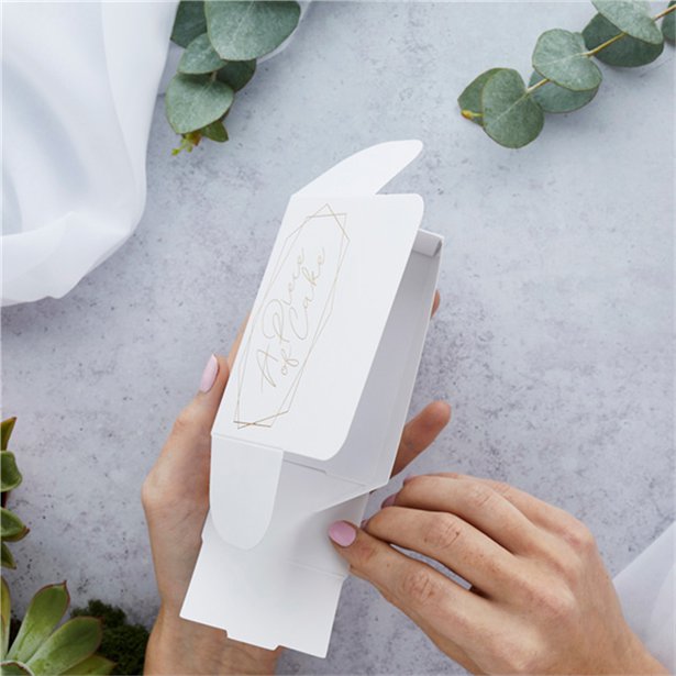 Geometric Greenery Wedding Cake Boxes (10pk) – product image 3
