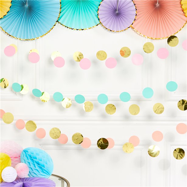 Pastel Hanging String Decorations - 2.13m (6pk) – product image 2