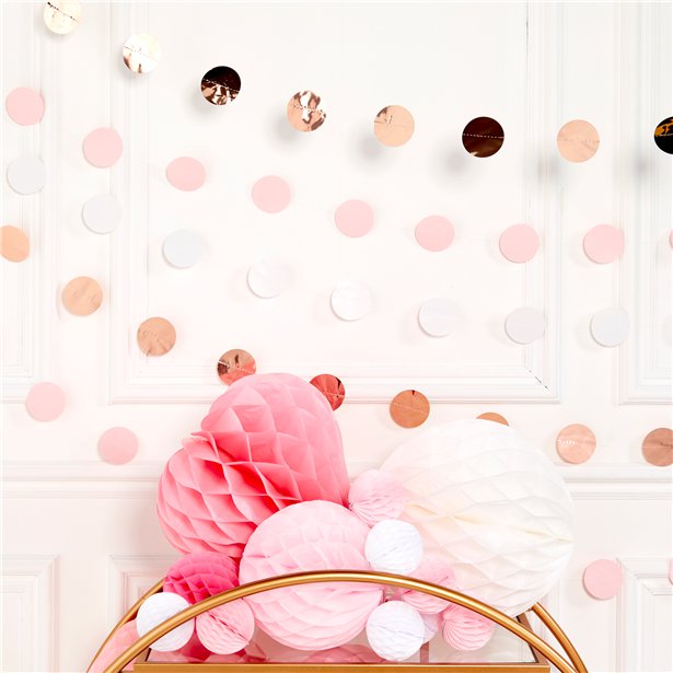 Rose Gold Blush Dot Garlands - 2.1m (6pk) – product image 2