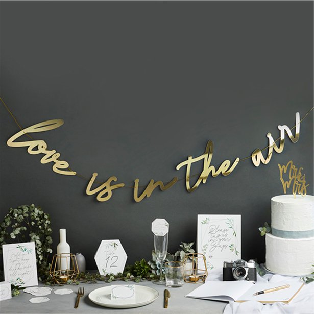 Gold Love Is In The Air Letter Banner - 2m – product image 2