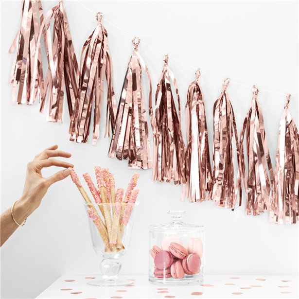 Rose Gold Tassel Garland Decoration - 1.5m