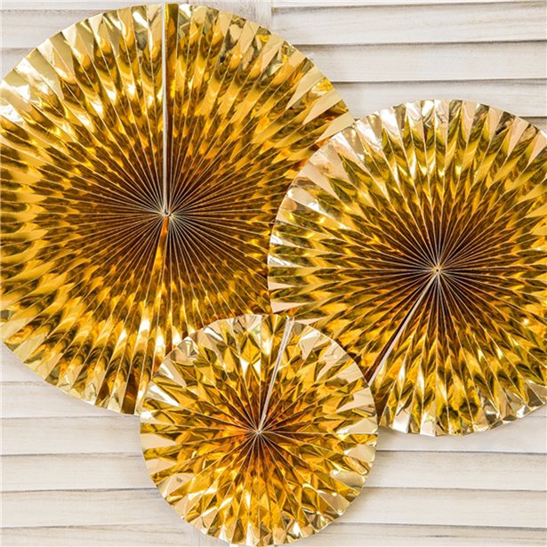Gold Fans - 40cm (3pk)