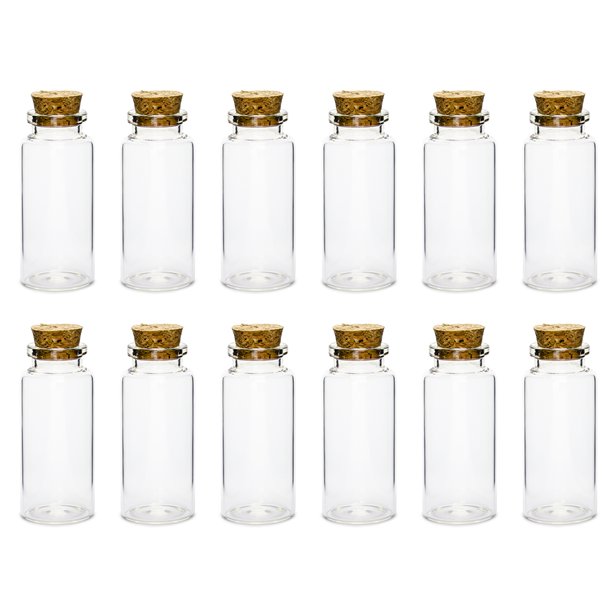 Glass Bottles with Cork Plug - 7.5cm (12pk) – product image 2