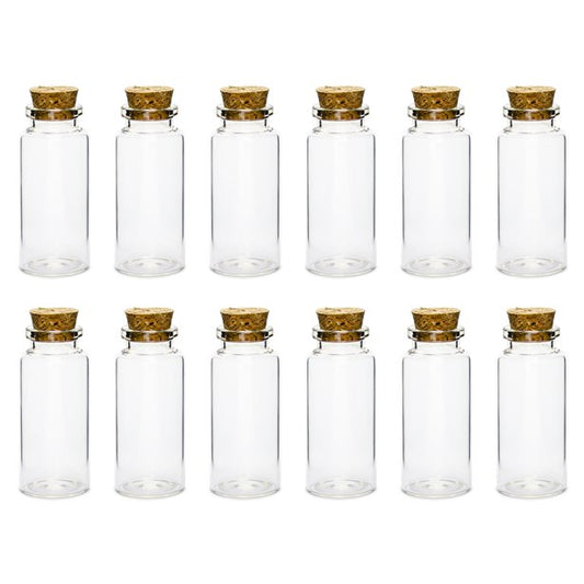 Glass Bottles with Cork Plug - 7.5cm (12pk)