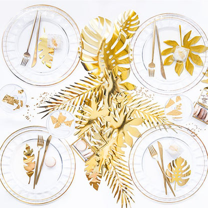 Gold Tropical Leaf Decorations (21pcs)