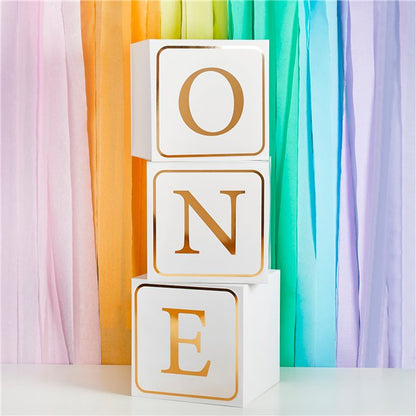 1st Birthday Giant 'One' Block Boxes (3pk)