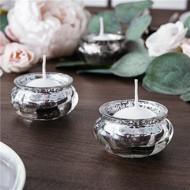 Silver Glass Candle Holder - 6cm – product image 2