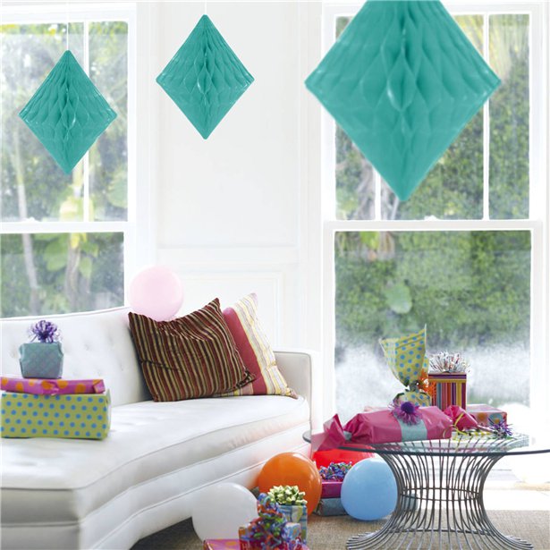 Mint Green Honeycomb Diamond Decoration - 30cm – product image 2