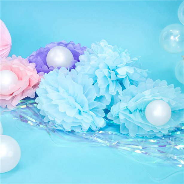 Turquoise Pom Pom Decoration - 25cm