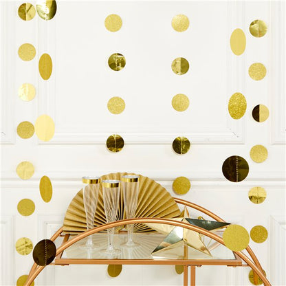 Gold Glitter Hanging String Decorations - 2.1m (6pk)