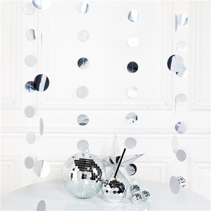 Silver Glitter Hanging String Decorations - 2.1m (6pk)