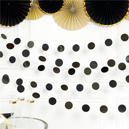 Black Glitter Hanging String Decorations - 2.1m (6pk)