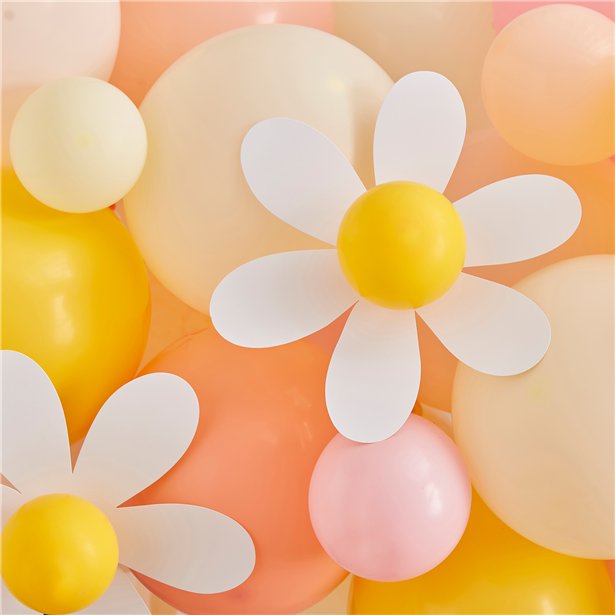Happy Easter Spring Daisy Balloon Arch - 70 Balloons