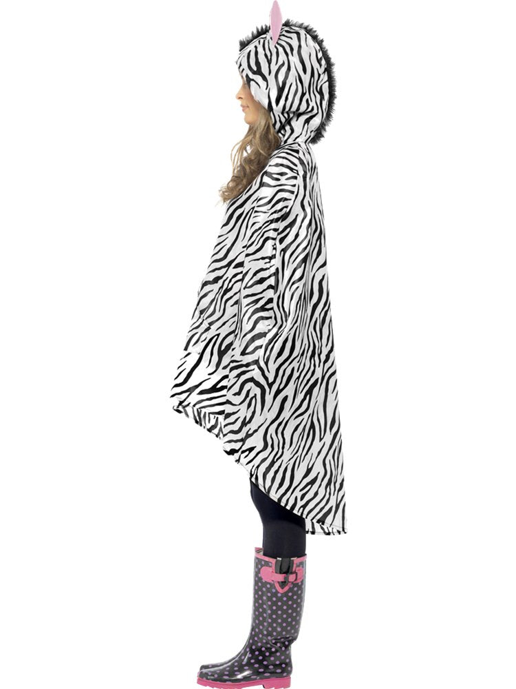 Zebra Party Poncho - Adult Costume