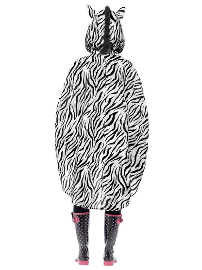 Zebra Party Poncho - Adult Costume