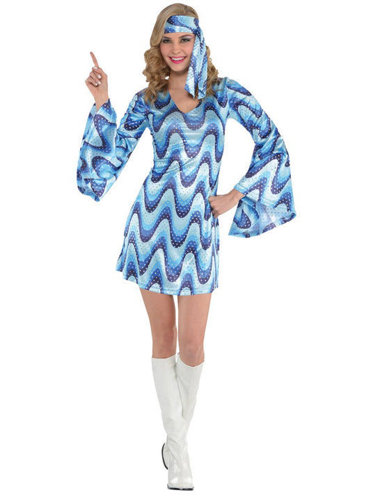 fancy dress for 60s party ADULTS 1960S PARTY GIRL DRESS HIPPY COSTUME 60S RETRO LADIES FANCY DRESS