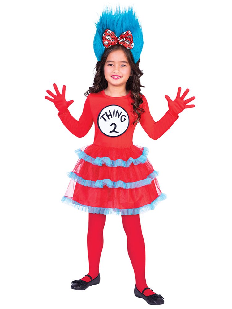 Dr Seuss Thing One Two Dress - Child Costume