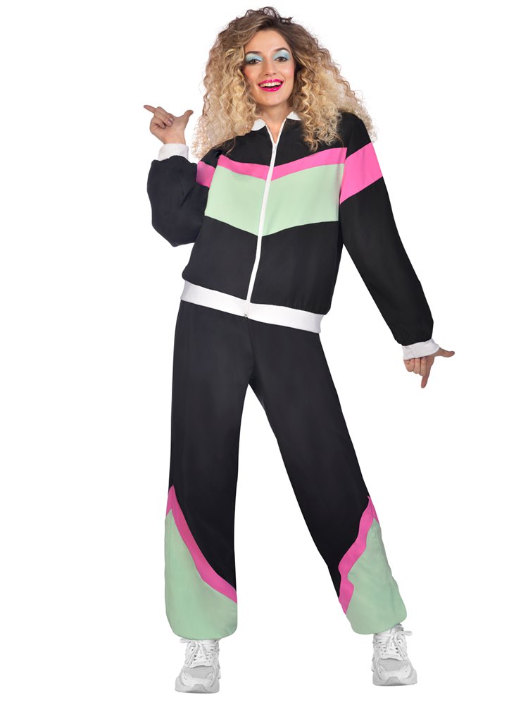 Black 80s Shell Suit - Adult Costume – product image 2