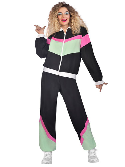 Black 80s Shell Suit - Adult Costume