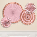 Rose Gold Blush Paper Fans (4pk) – product image 1