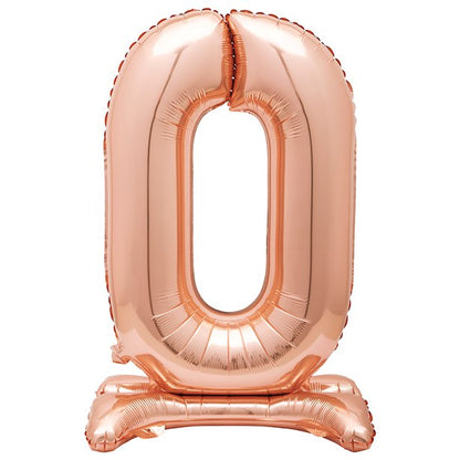 Rose Gold Standing Number Balloons - 30" Air Fill